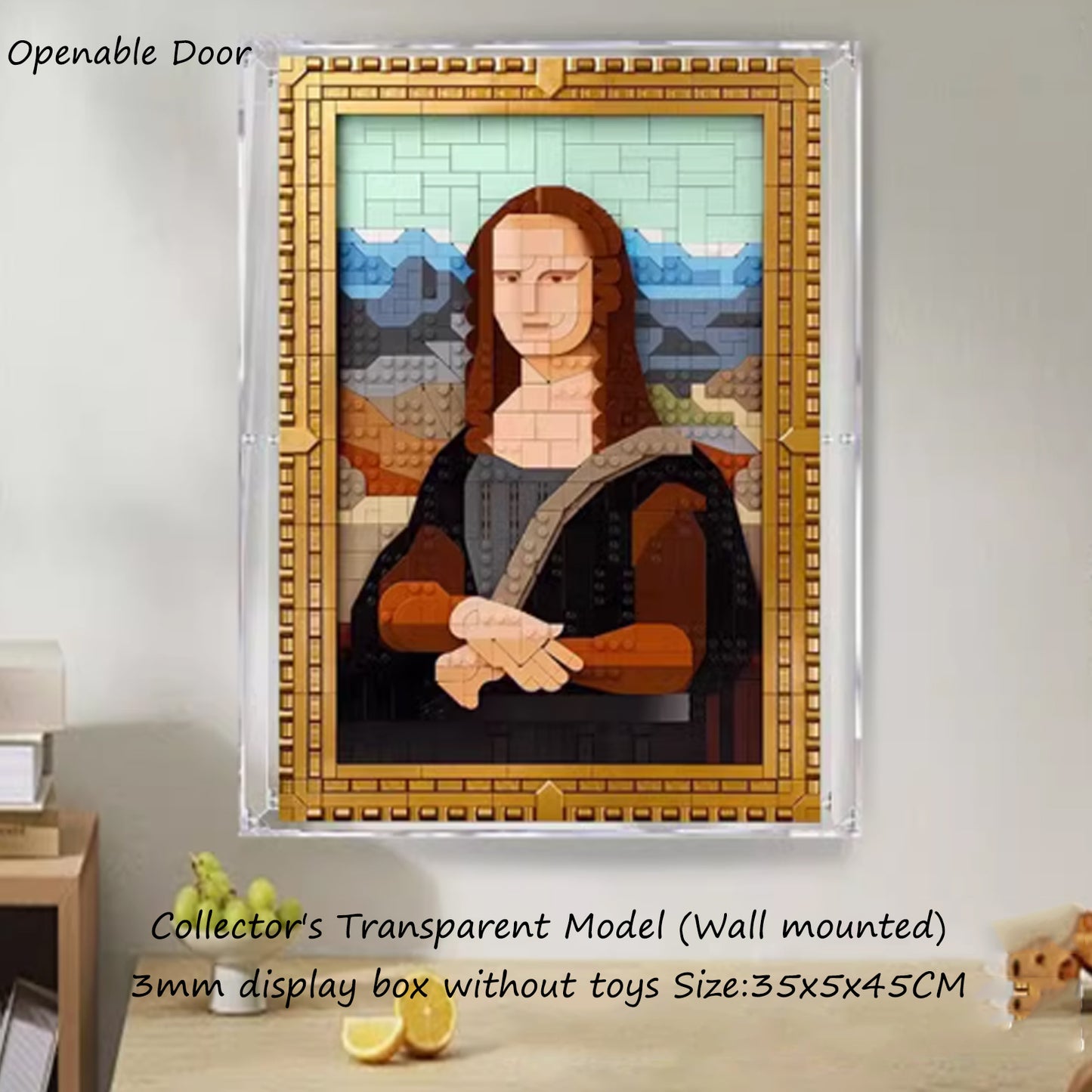Acrylic display box for lego 31213 Mona Lisa Smile Figurine Storage Box Transparent Dust Cover