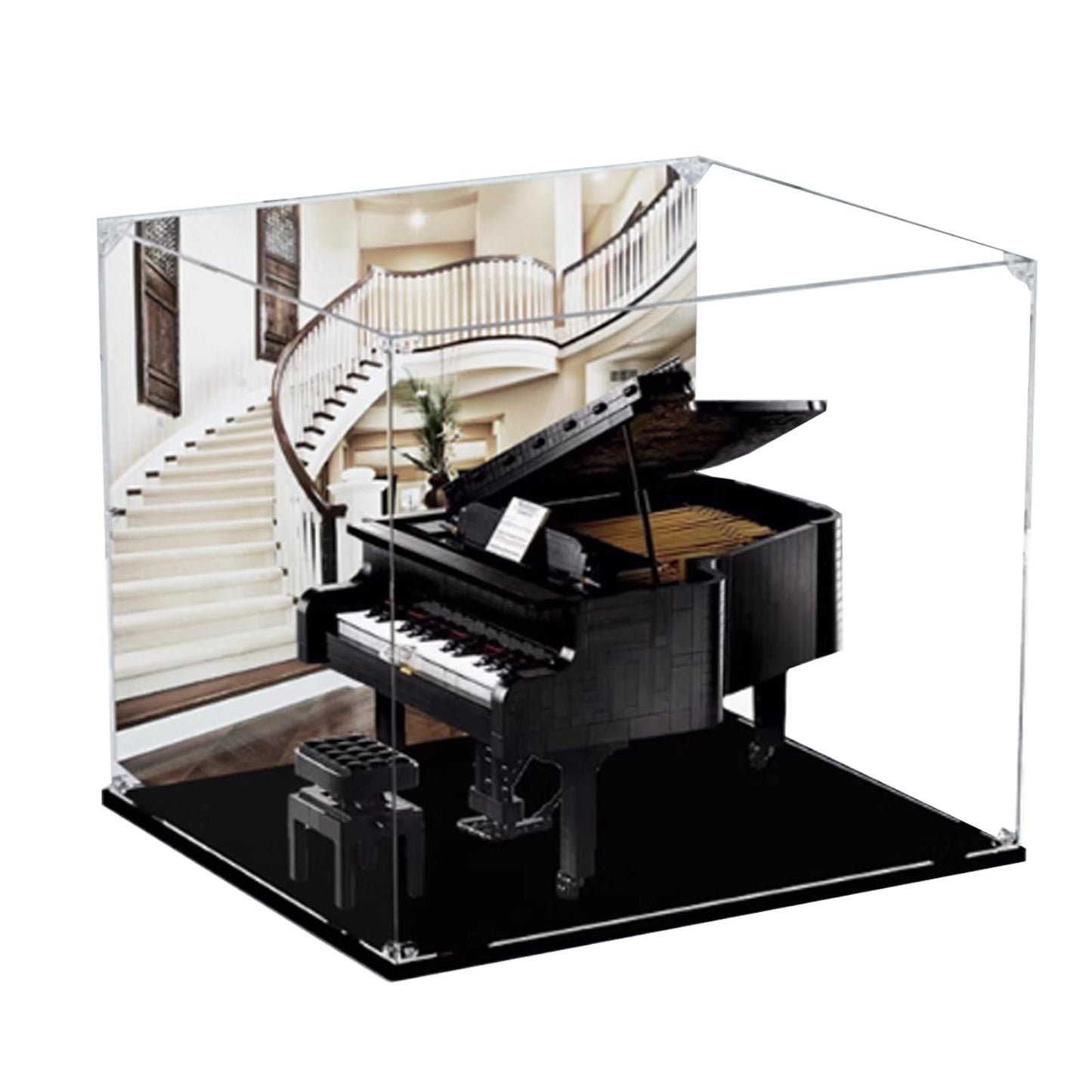 Acrylic Display Case for lego 21323 Piano Mannequin Storage Box Transparent Dust Cover