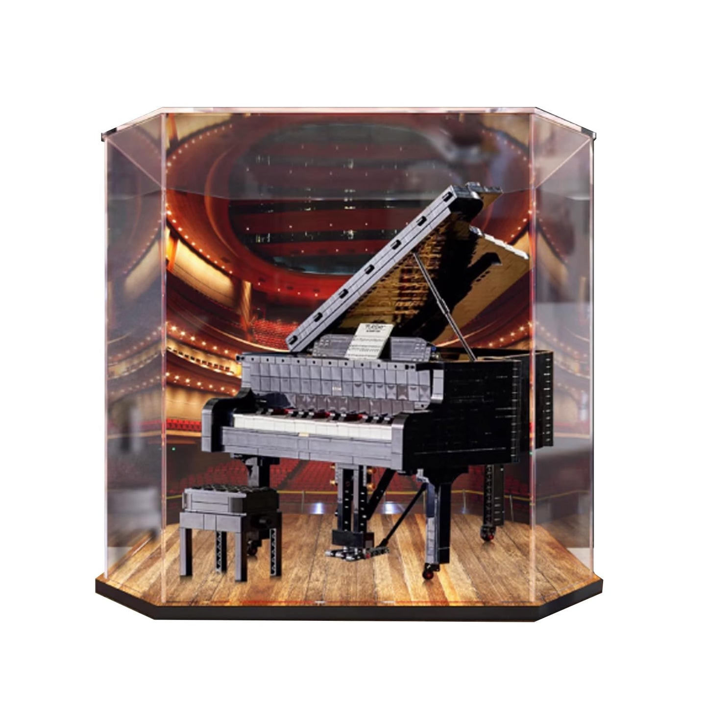 Acrylic Display Case for lego 21323 Piano Mannequin Storage Box Transparent Dust Cover