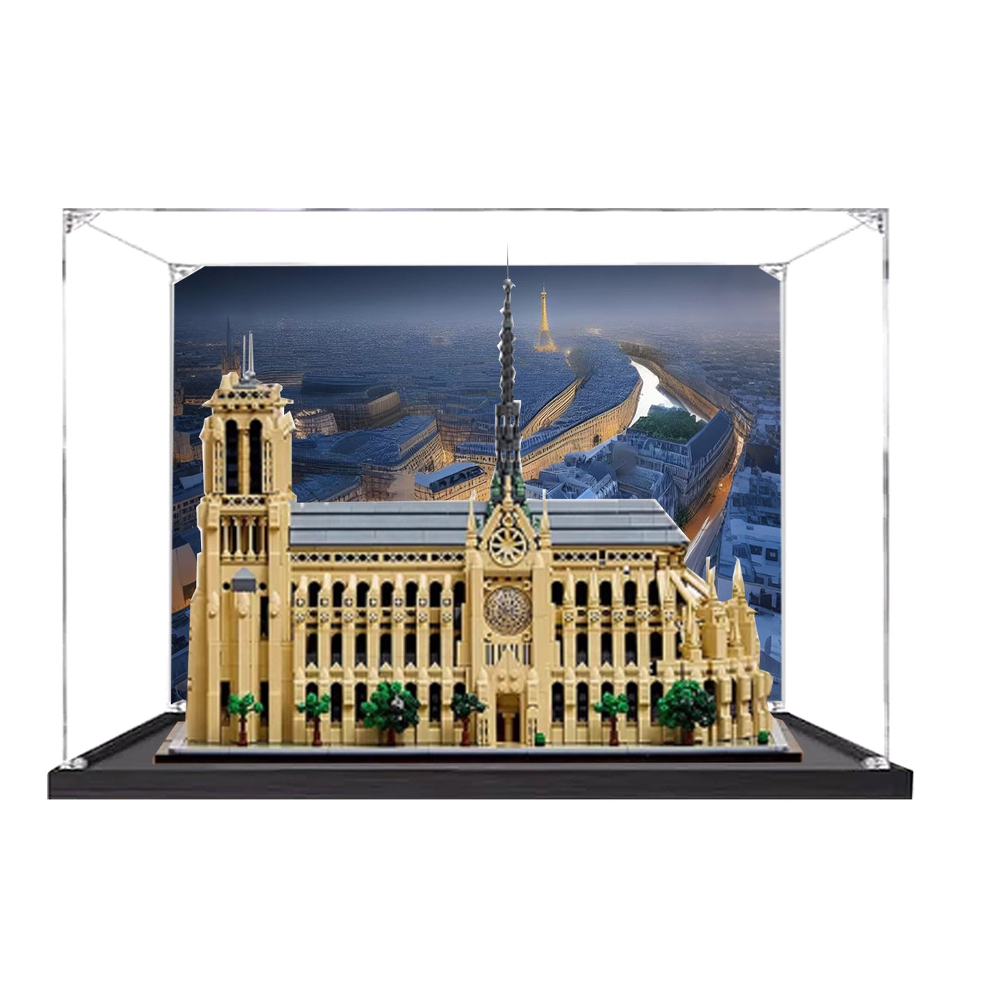 Acrylic Display Box for lego 21061 Notre Dame de Paris Figurine Storage Box Transparent Dust Cover