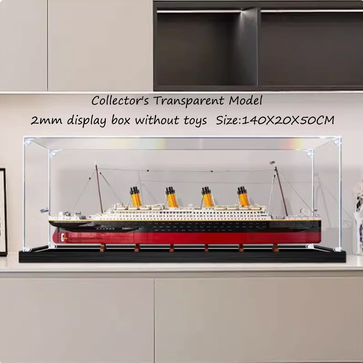 Acrylic display box for lego 10294 Titanic building blocks handcrafted storage box transparent dust cover