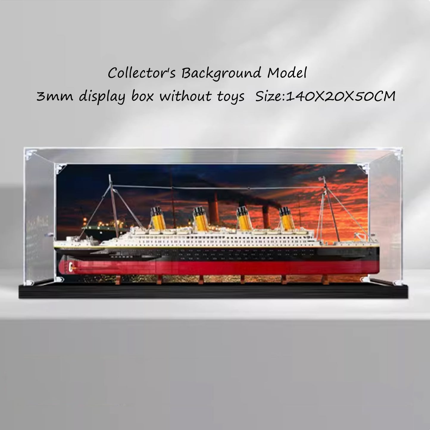 Acrylic display box for lego 10294 Titanic building blocks handcrafted storage box transparent dust cover