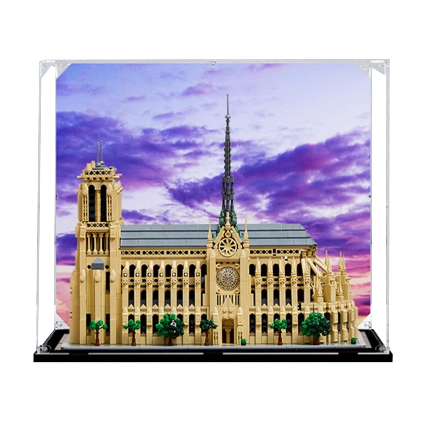 Acrylic Display Box for lego 21061 Notre Dame de Paris Figurine Storage Box Transparent Dust Cover