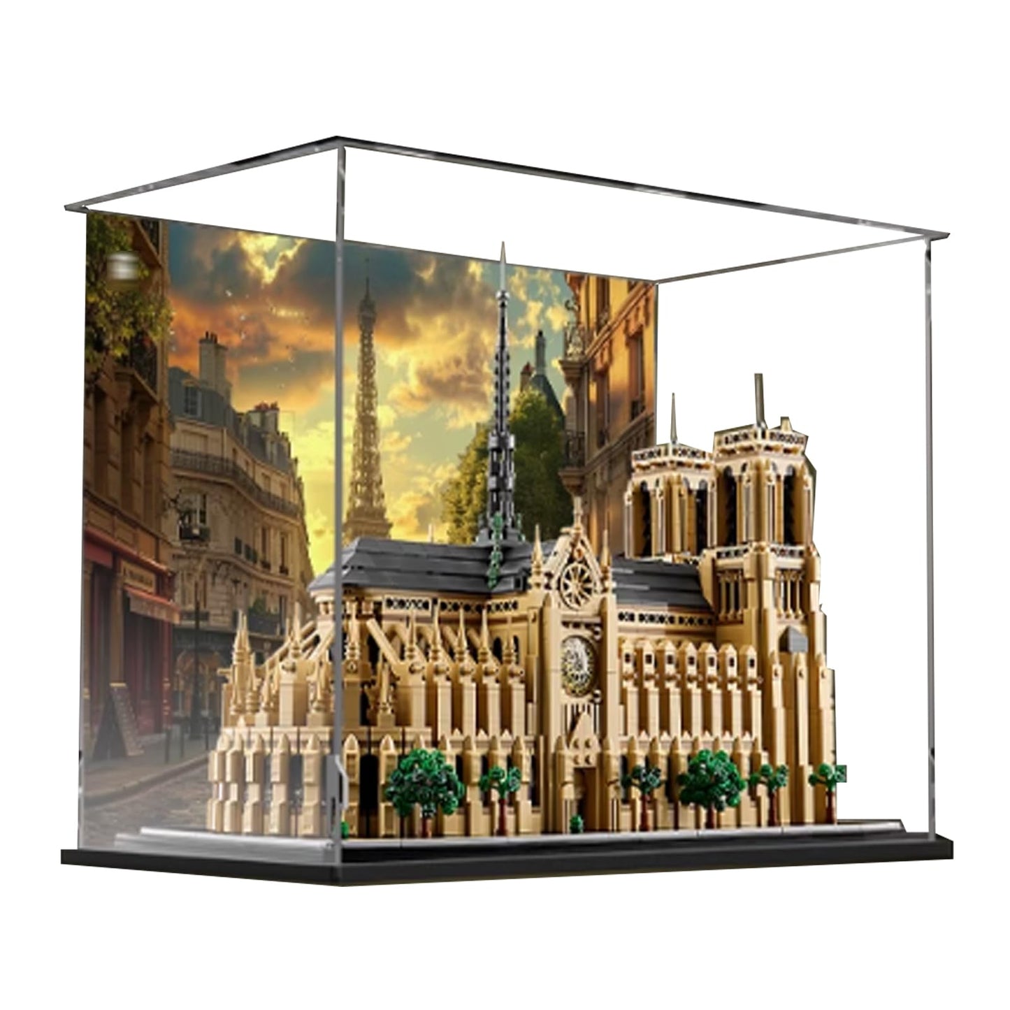 Acrylic Display Box for lego 21061 Notre Dame de Paris Figurine Storage Box Transparent Dust Cover
