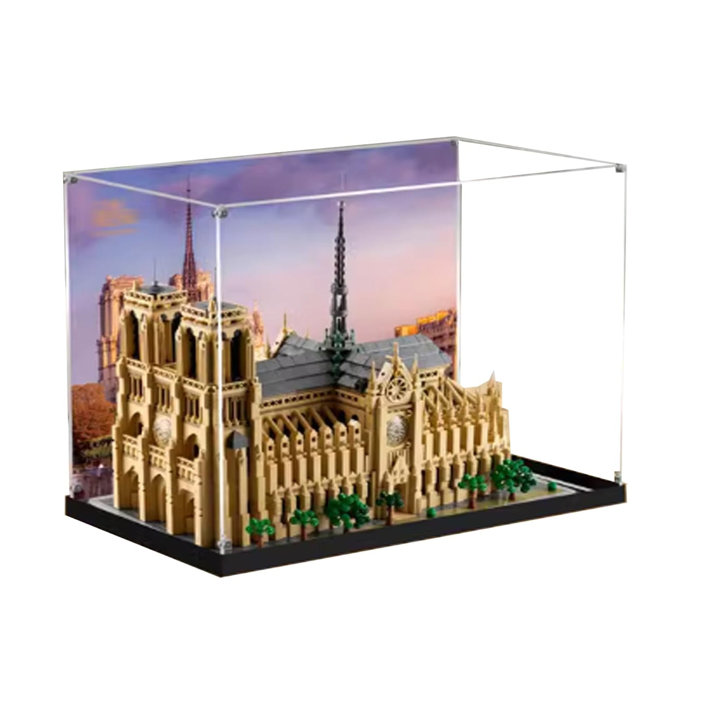 Acrylic Display Box for lego 21061 Notre Dame de Paris Figurine Storage Box Transparent Dust Cover