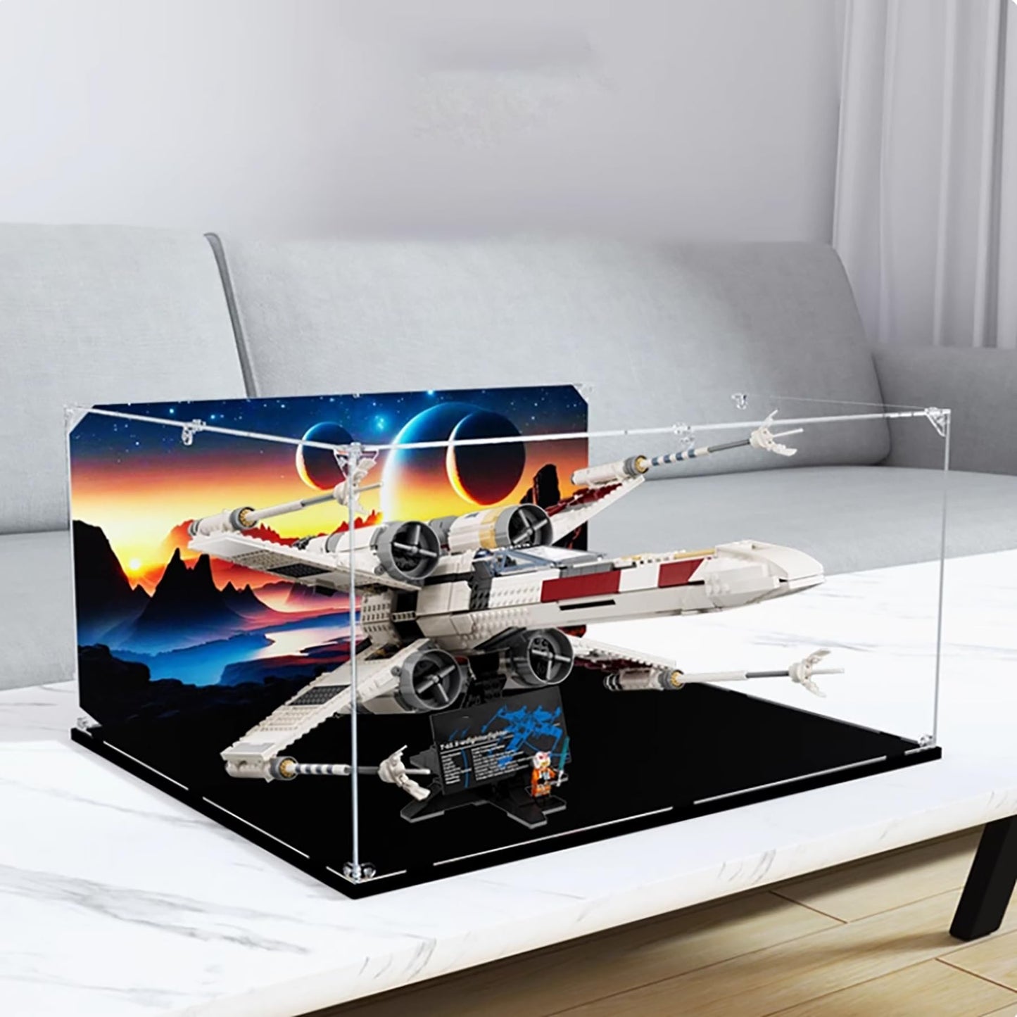 Acrylic display box for lego 75355 Star Wars X-Wing Starfighter Figurine Storage Box Transparent Dust Cover