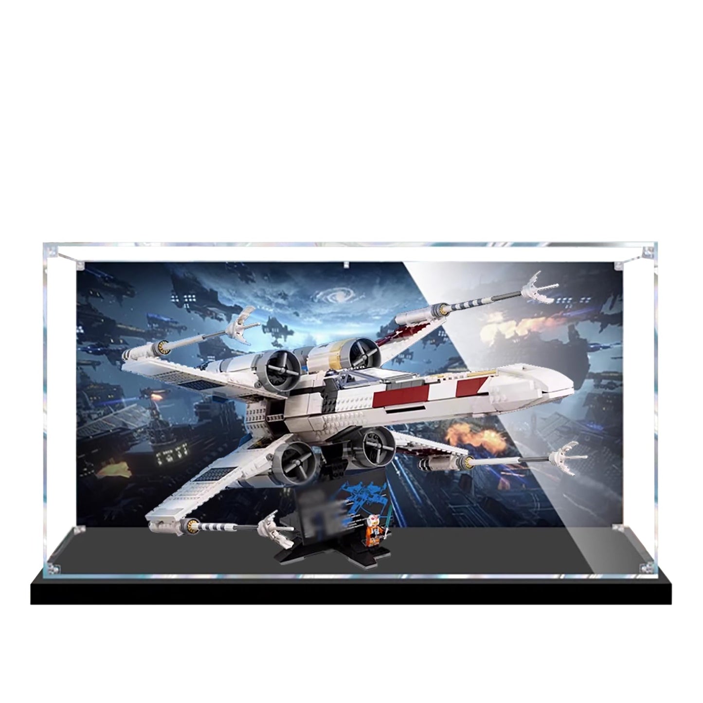 Acrylic display box for lego 75355 Star Wars X-Wing Starfighter Figurine Storage Box Transparent Dust Cover
